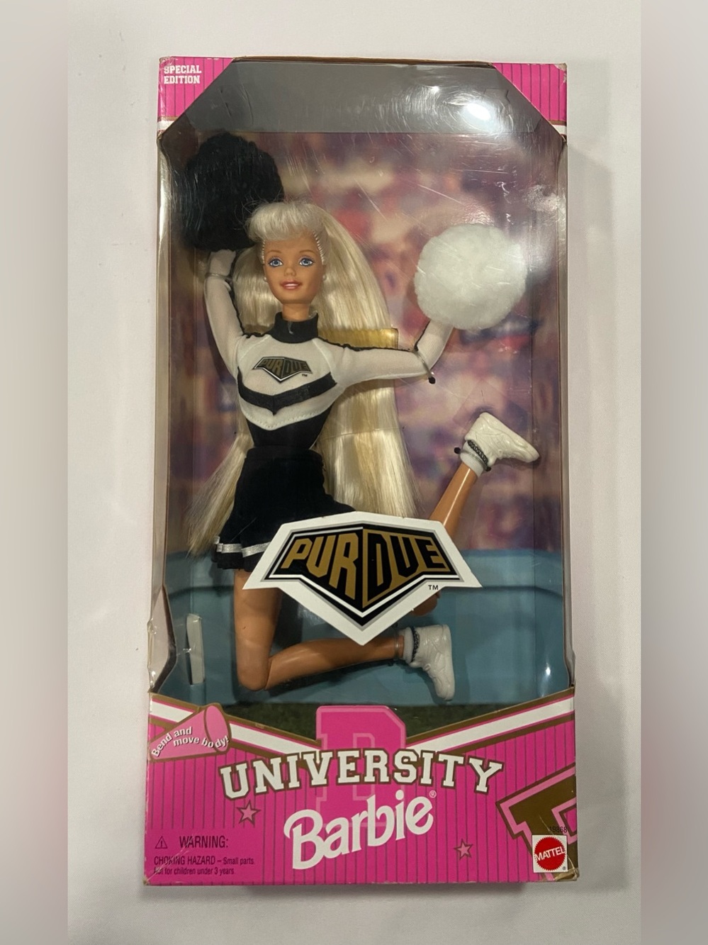 1996 Mattel University of Purdue Cheerleader Barbie Doll